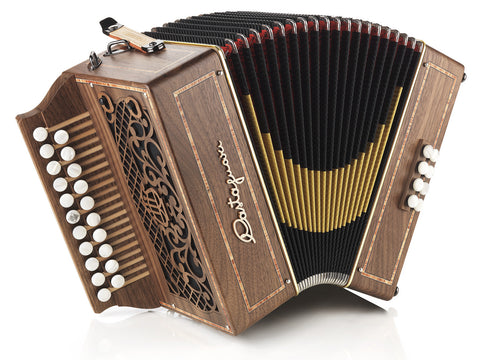 Castagnari - Hascy - Melodeon / Diatonic Accordion - 2 row - 3 voice - 8 bass - 21 button- walnut - cherry - Squeezeboxes