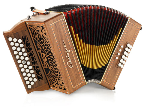 Castagnari - Rik melodeon - 3 row - 2 voice - 12 bass - diatonic accordion - stepped keyboard
