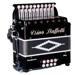 Dino Baffetti - Black Pearl II - Melodeon / Diatonic Accordion , squeezebox, baffetti, new, in sotck, fast delivery, 2 voice, 2 row, 19 buttons, stepped keyboard, 8 bass - squeezeboxes 