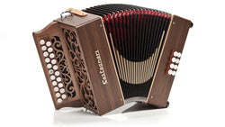 Castagnari - Studio - 2 row - 2 voice - 8 bass - diatonic accordion -  walnut