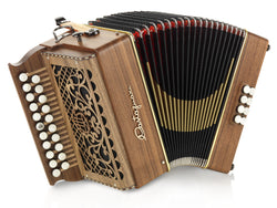 Castagnari - Tommy - 2 row- 3 voice - 8 bass - 21 button - diatonic accordion - Melodeon - walnut - Squeezeboxes